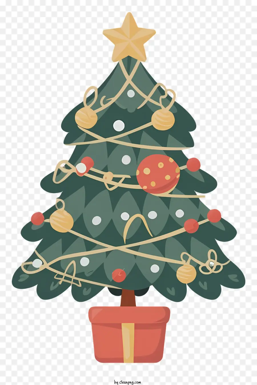 albero di natale - Albero di Natale decorato con topper in vaso