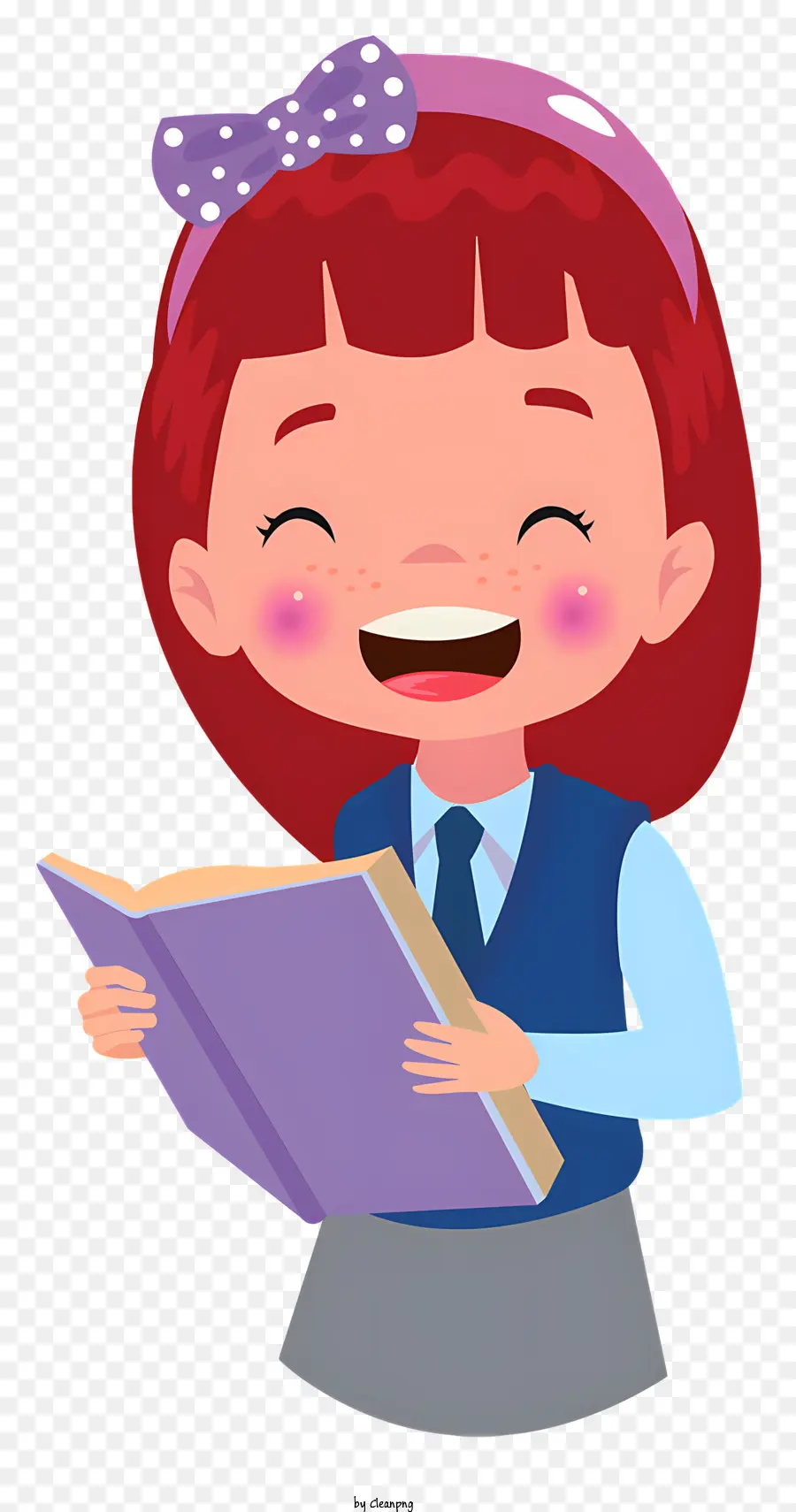 cô gái đọc sách màu hồng nơ nụ cười màu trắng áo - Cô gái đọc sách với nơ hồng và nụ cười