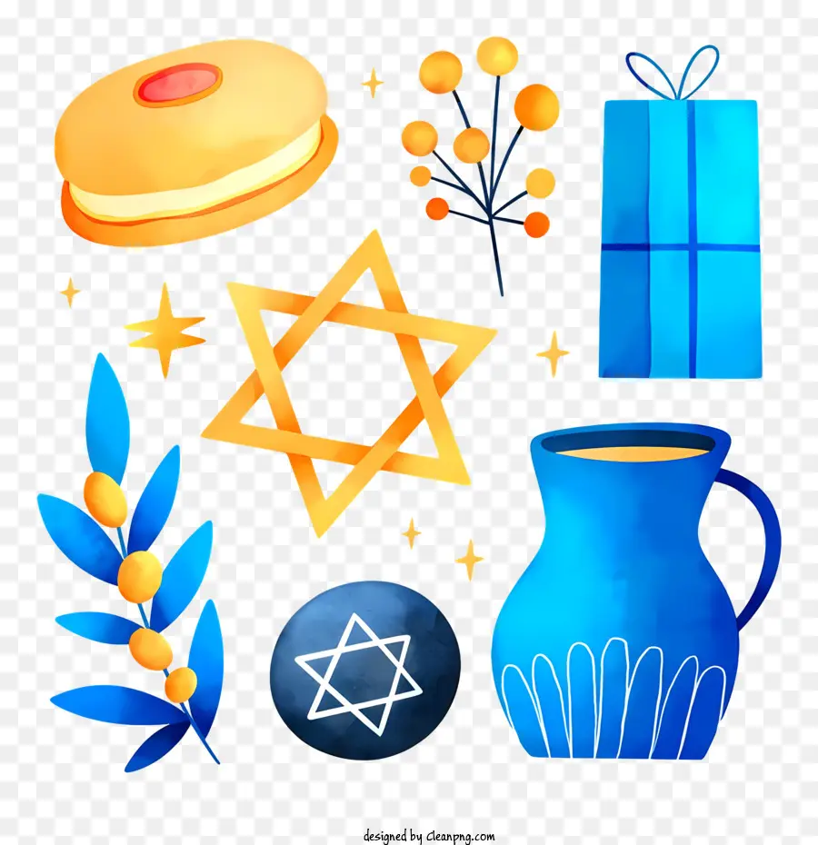 Simboli religiosi ebraici Hanukkah Simboli Cup Menorah Challah - Simboli religiosi ebraici comunemente usati nelle celebrazioni