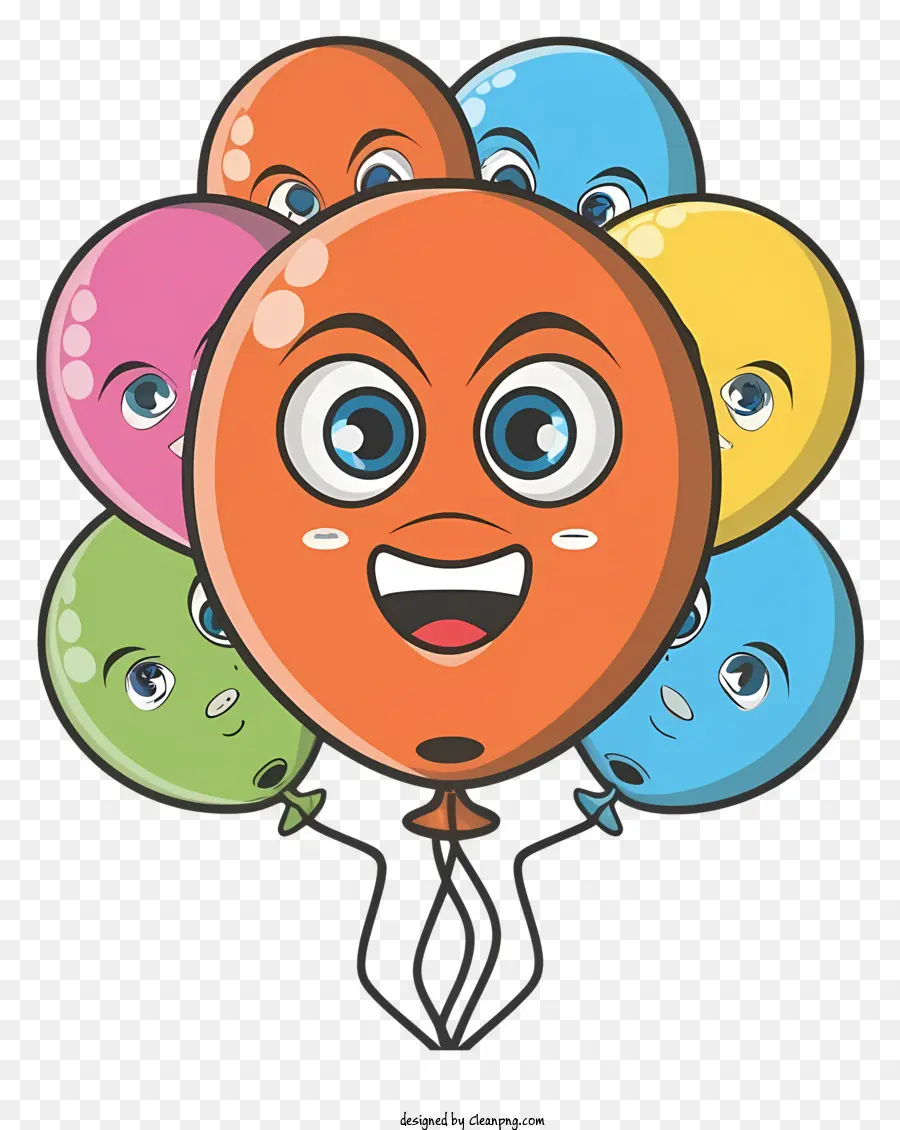 Bunte Luftballons Ballonausdrücke Traurigkeit Glück Überraschung - Farbenfrohe Luftballons mit unterschiedlichen Ausdrücken in der Bildung