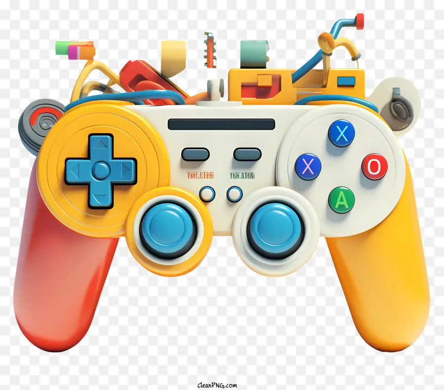 Bộ điều khiển trò chơi video Bộ điều khiển đầy màu sắc Thiết kế bộ điều khiển Loại điều khiển Bộ điều khiển Bộ điều khiển - Bộ điều khiển bảng điều khiển trò chơi video đầy màu sắc với cần điều khiển