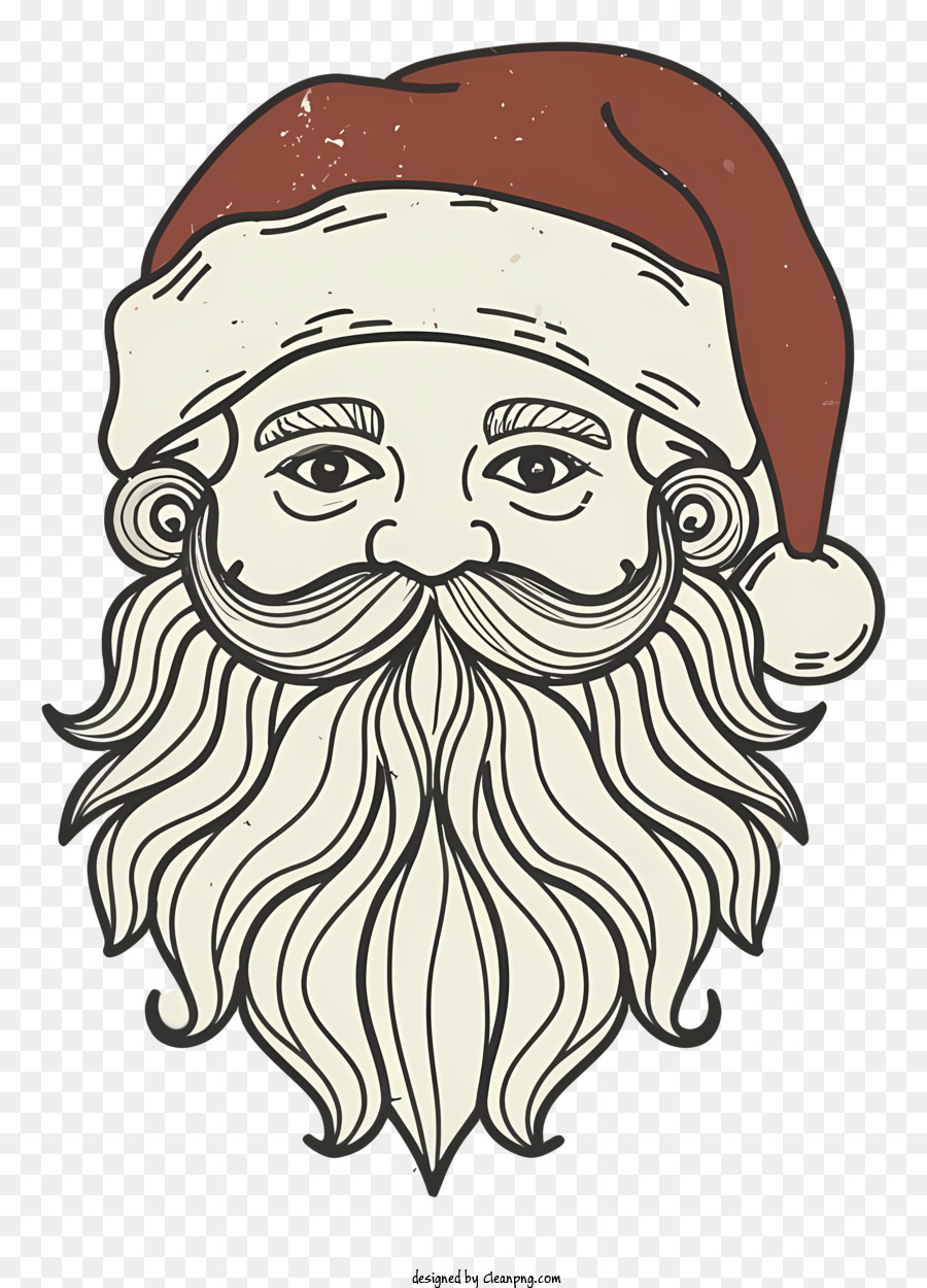 Hand Drawn Santa Claus Face Is Happy Illustration Isolated On Background,  Graphic, Father, Holiday PNG and Vector with Transparent Background for  Free Download