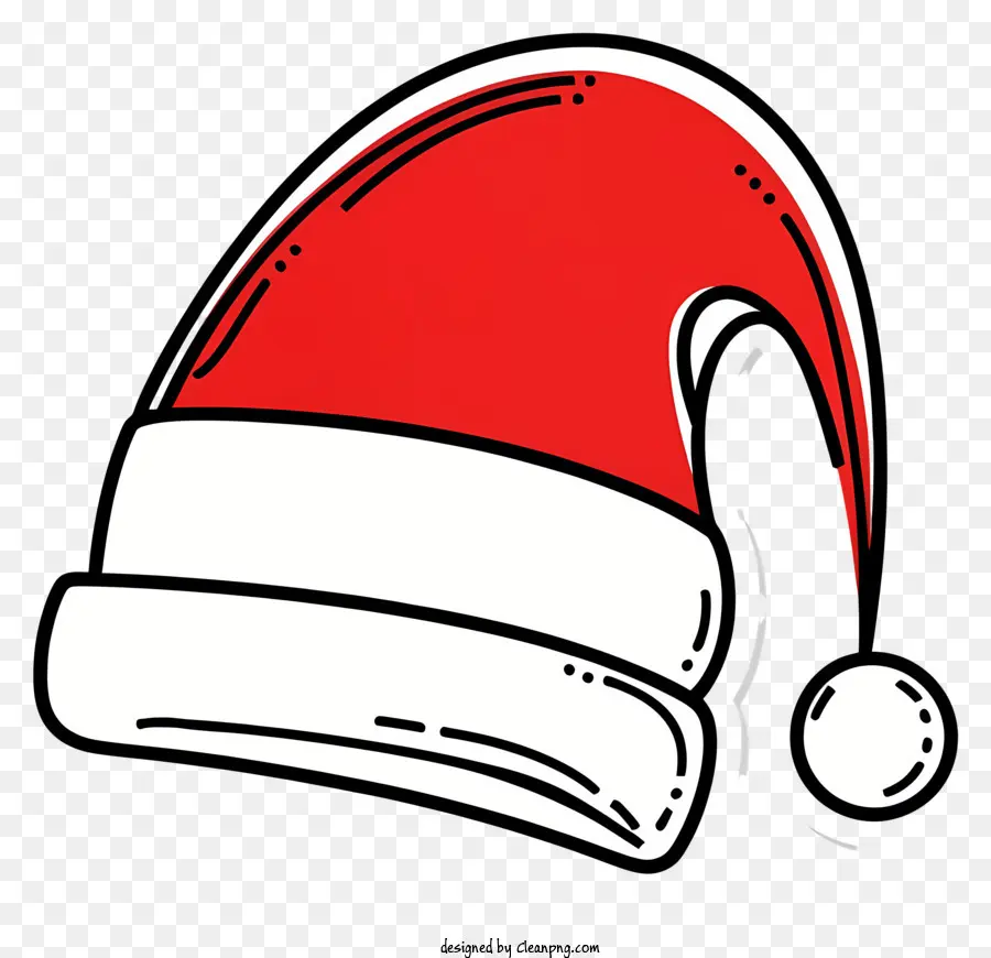 Weihnachtsmann Hut - Roter und weißer Weihnachtsmütze mit Fuzzy Bogen