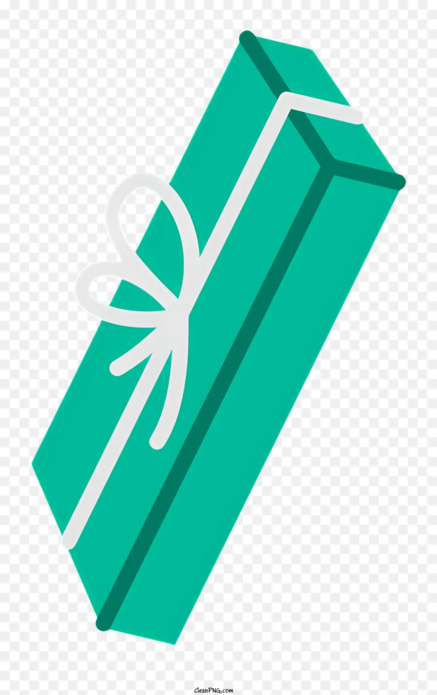 Geschenkbox - Dunkelgrüne Geschenkbox mit weißem Band