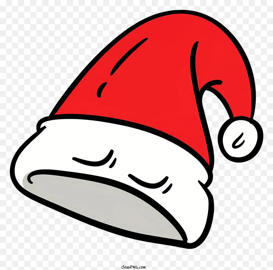 cappello di babbo natale - Cappello Babbo Natale di paglia rossa e bianca su sfondo nero