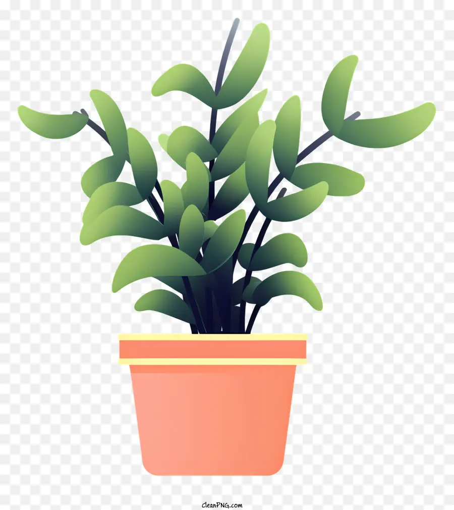 gefallene Blätter - Kleine Pflanze mit grünen Blättern, brauner Topf