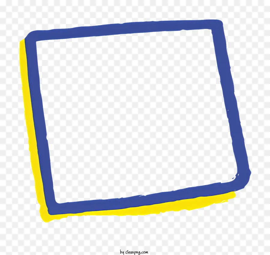 gelben Rahmen - Blaues Quadrat mit gelbem Rahmen und 