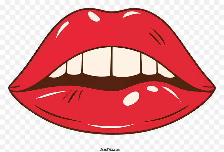 Sorriso rossetto rosso labbra piene labbra curve rosso vivo - Rossetto rosso con sorriso, allegro e fiducioso