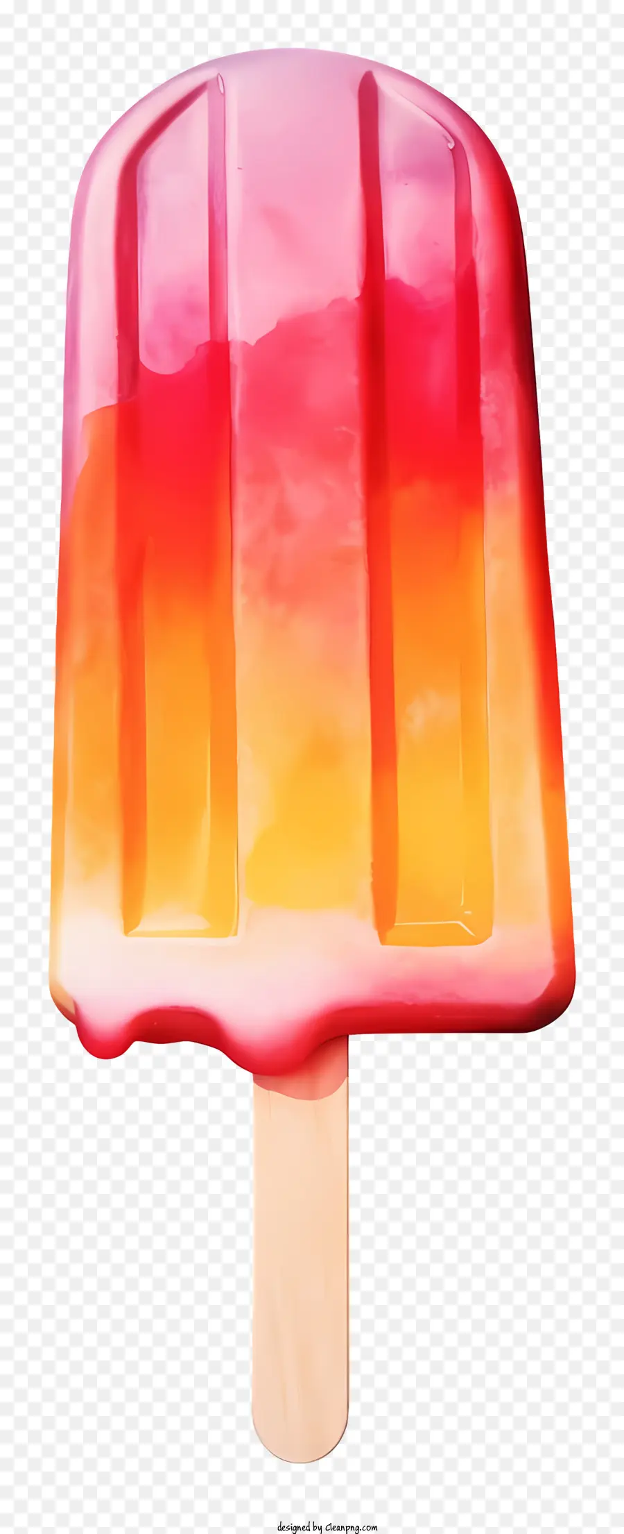 Bức tranh kem dưa hấu Popsicle vẽ tranh nghệ thuật đầy màu sắc màu cam và màu hồng sự ấm áp và nỗi nhớ - Dưa hấu đầy màu sắc trên một tác phẩm nghệ thuật gậy