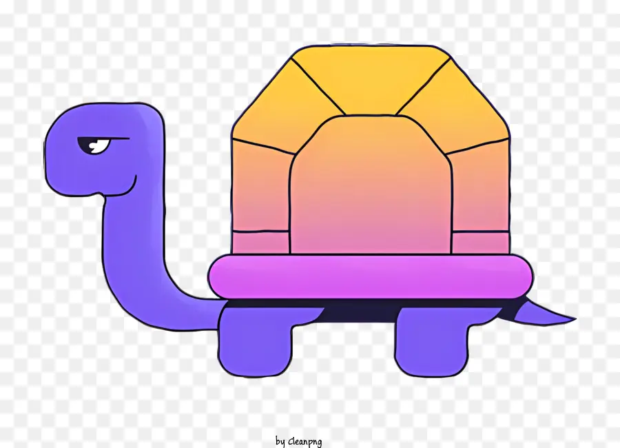 Tartaruga da cartone animato con forme curve cilindriche rettangolari del corpo accidentato - Tartaruga da cartone animato con corpo accidentato che indossa cappello