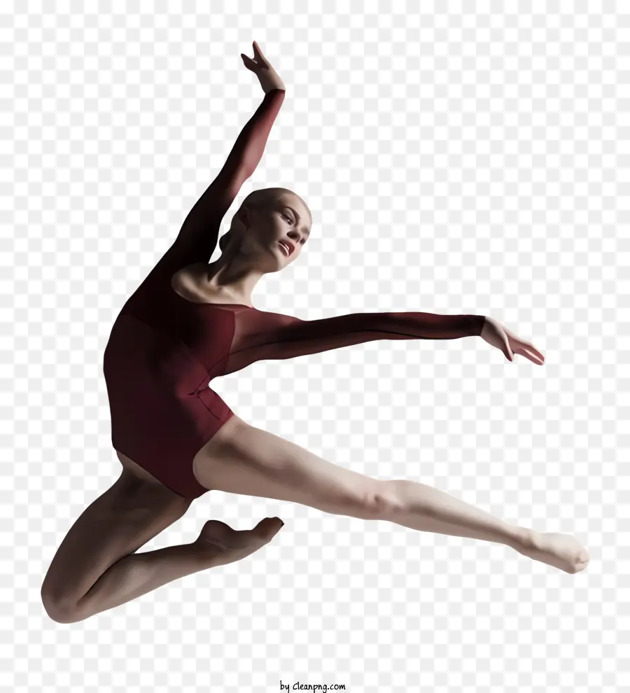 ballet dancer leap mid-air stretch female