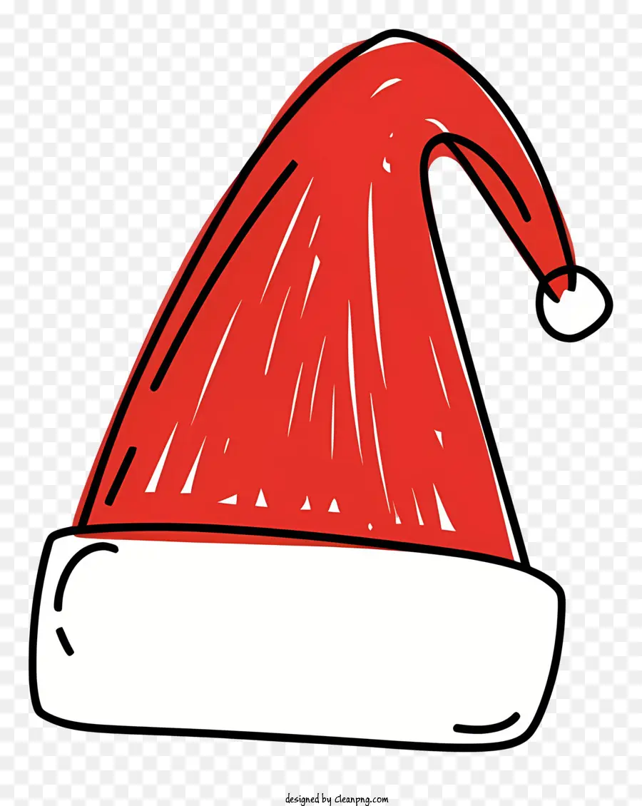 cappello di babbo natale - Cappello di Red Babbo Natale con bordo bianco su sfondo nero