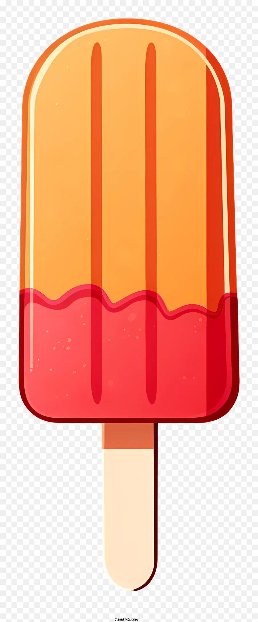 Eis am Stiel orangefarbenen Eis am Stiel Pinkes Eis am Stiel auf einer Eisstab -Eistextur - Farbenfrohe Eis am Stiel mit Plastikumpackung