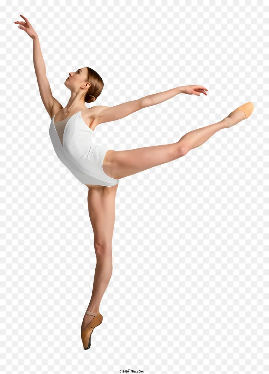 Balletttänzer Leotard White Lotard Ballet Leap Ballet Performance - Balletttänzer im weißen Trikot springt anmutig