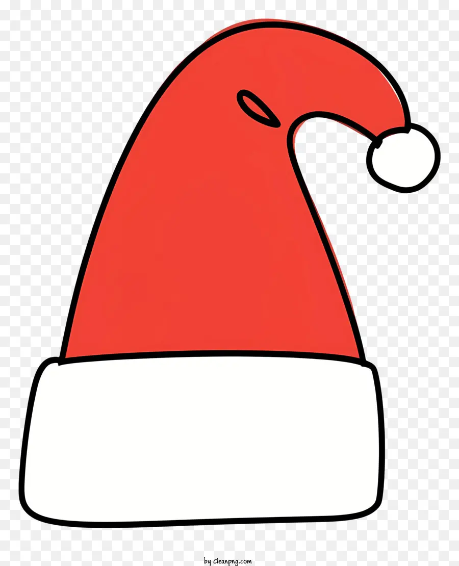 santa Hut - Rot -weißer Weihnachtsmütze auf schwarzem Hintergrund