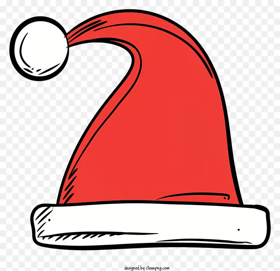 Weihnachtsmann Hut - Red Santa's Hut mit weißem Pom Pom
