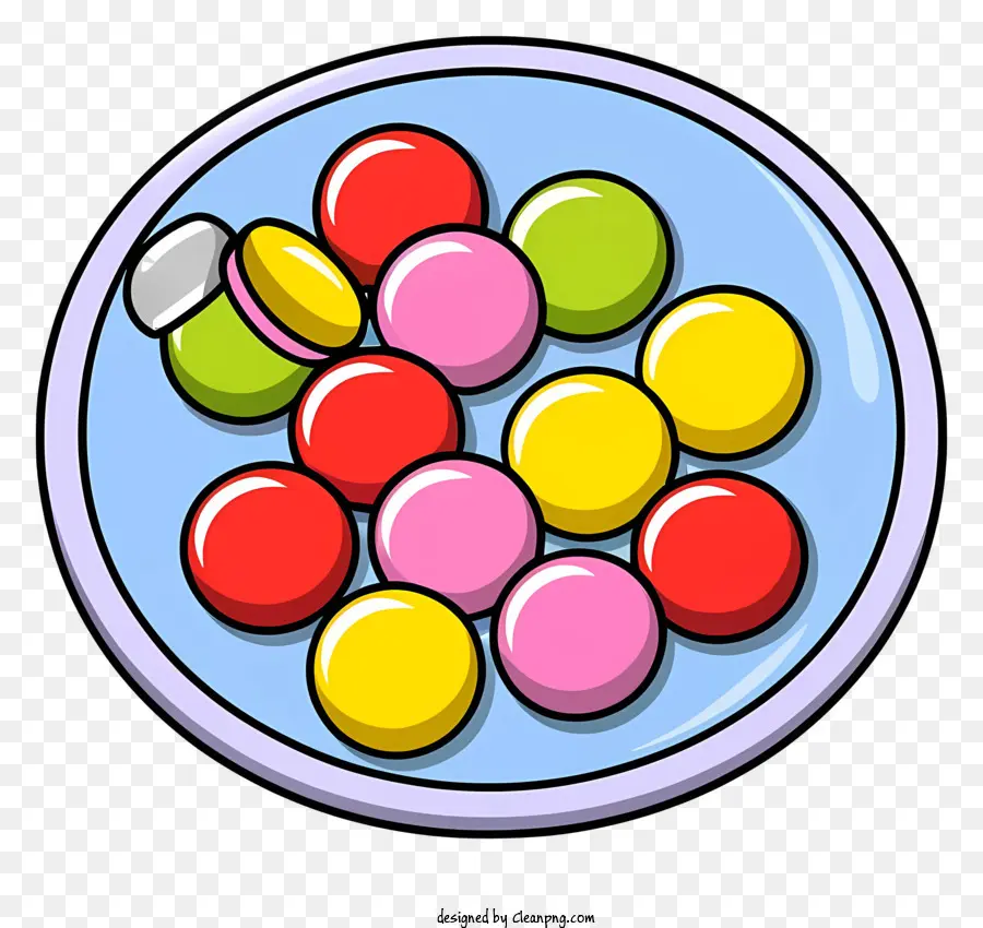Candy Forme colorate dimensioni Dimensioni - Disposizione vibrante e circolare di caramelle con varie forme