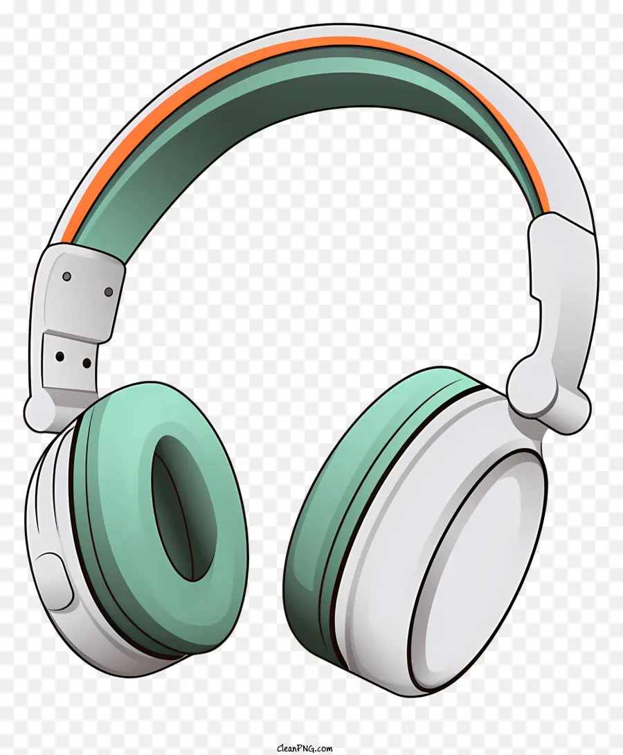 Kopfhörer Orange Kabel weiße Schnur Ohrhörer Lautsprecher - Weiße Kunststoffkopfhörer mit orangefarbenem Kabel hängen