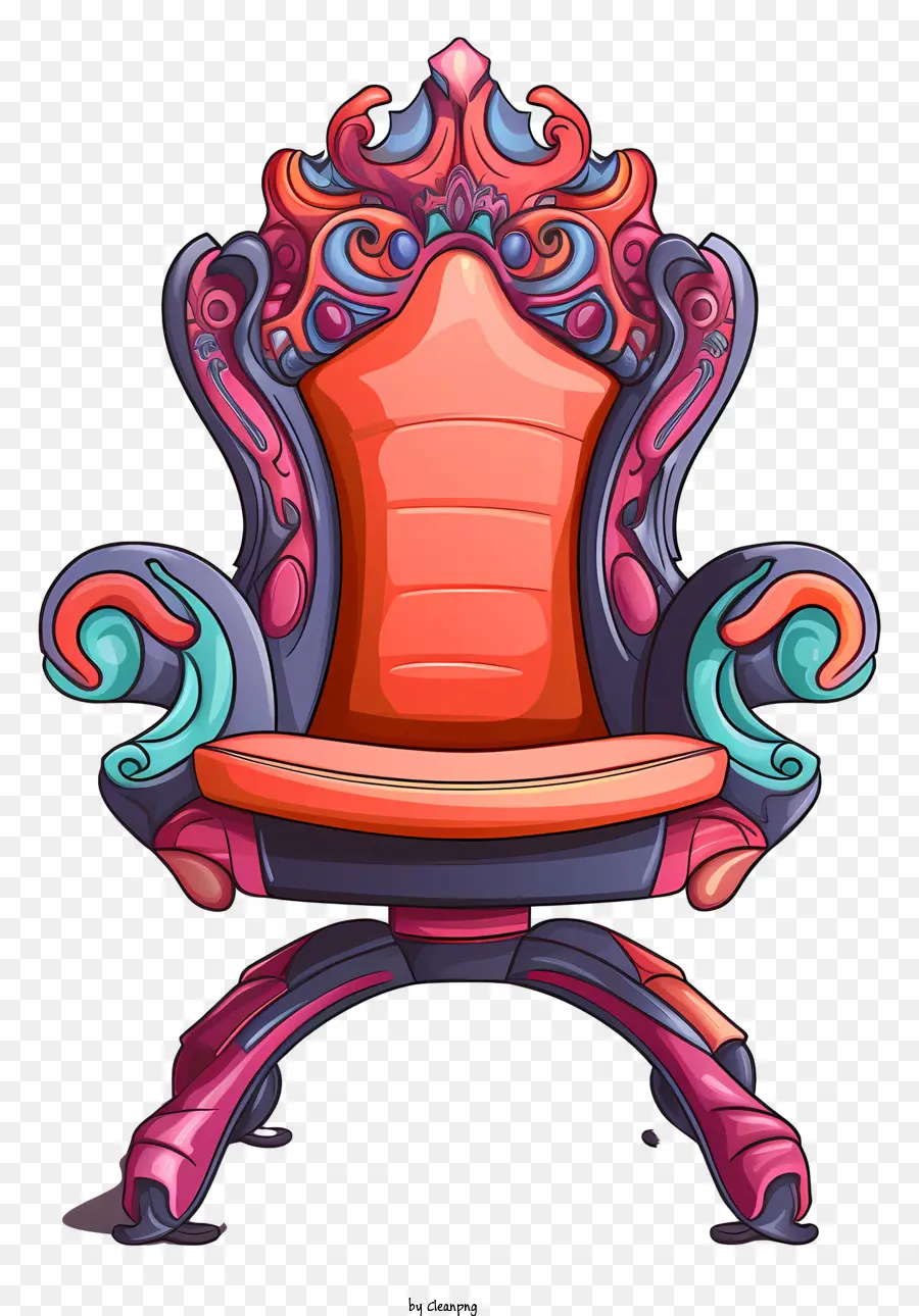 sedia colorata sedia ornata in legno e sedia in plastica sedie sedile intricate sculture - Sedia colorata e decorata con legno, plastica, tessuto