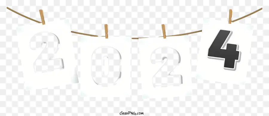 white paper clothesline number 2023 hanging paper hanging clothes