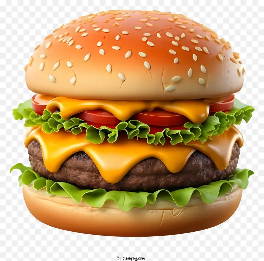 Hamburger - Schmelzenkäse auf einem Salatburgerbild