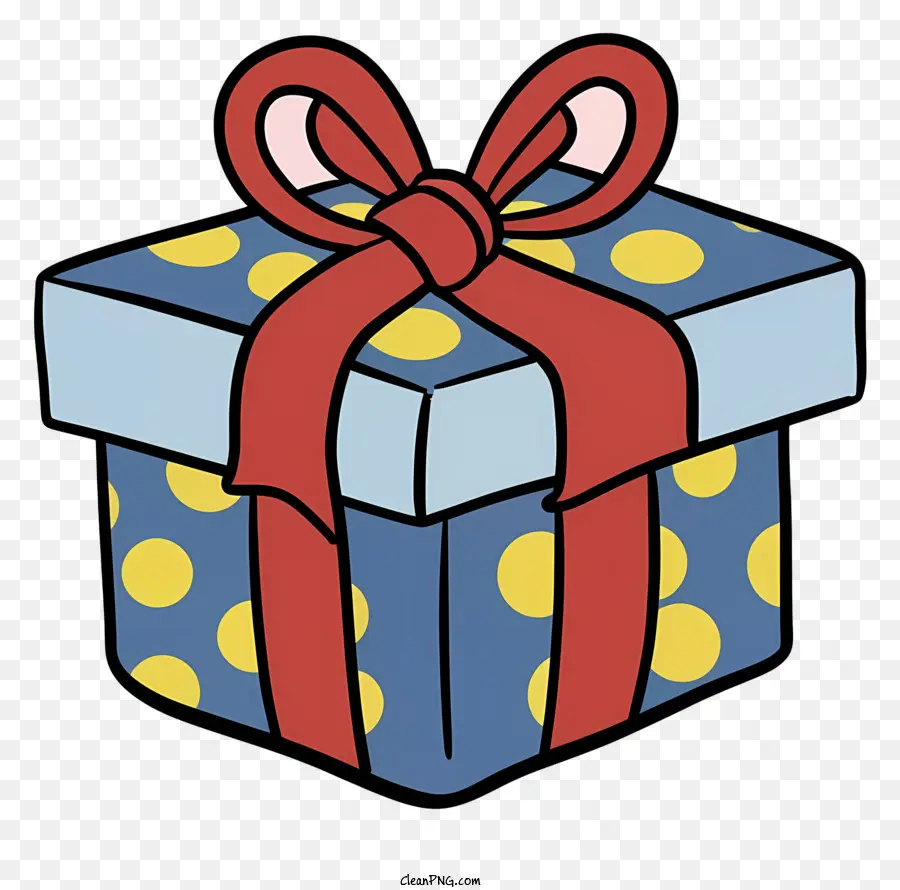 scatola regalo - Polka Dot Gift Box con nastro rosso