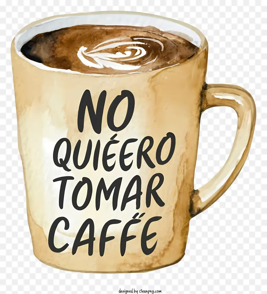 Tasse Kaffee - Schwarz -Weiß -Aquarellbecher mit spanischer Text