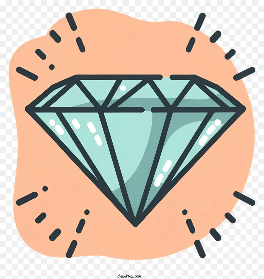 đồ trang sức kim cương cách điệu thiết kế phẳng biểu tượng phẳng bong bóng phong cách màu nước - Biểu tượng trang sức mô tả kim cương được bao quanh bởi bong bóng