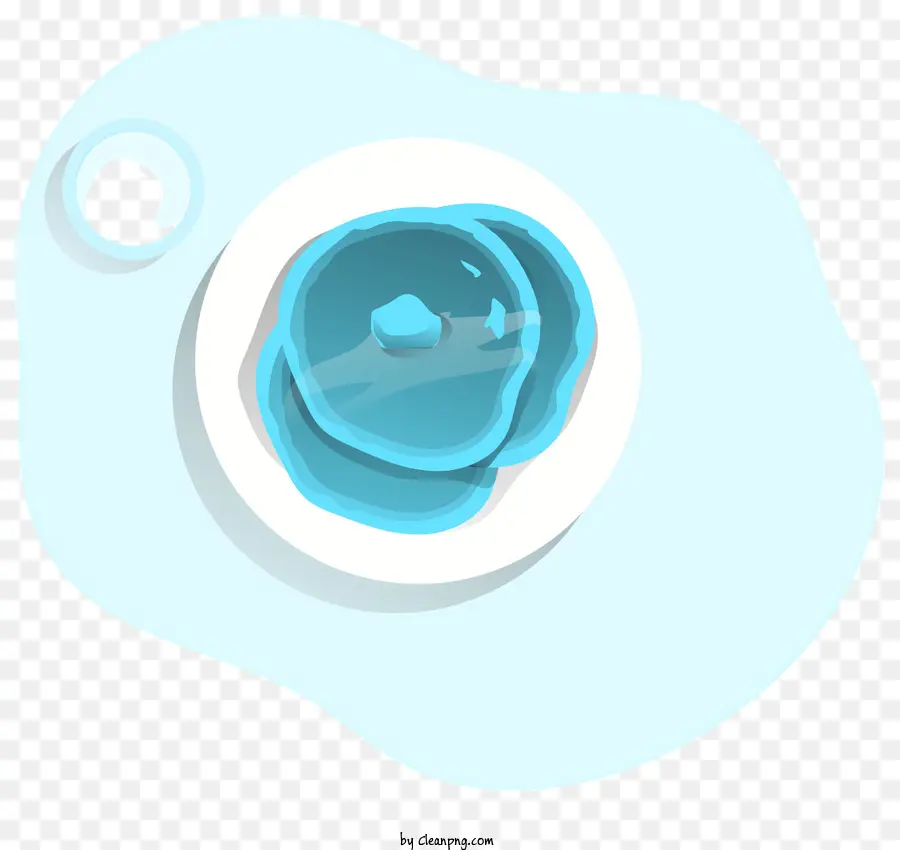 blue object round object transparent object hole in the middle jellybean