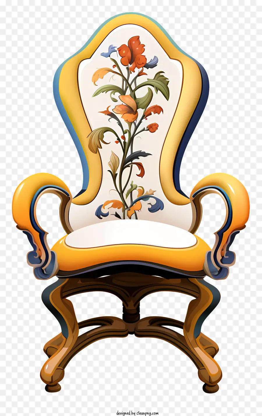 Golden Frame - Goldener Stuhl mit komplizierten Blumenkonstruktionen