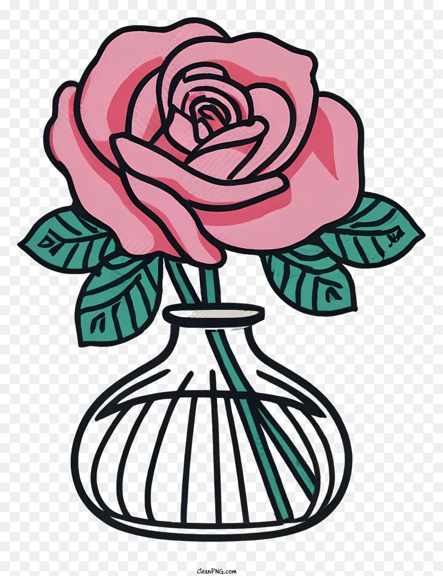 hoa hồng - Bình đen với hoa hồng hồng trên bề mặt trắng