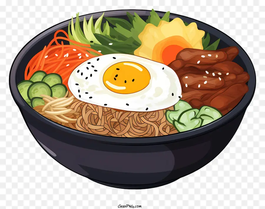 Koreanisch gebratener Reis gebratenes Eier Gemüse Rindfleisch cremige Textur - Appetitlich koreanischer gebratener Reis mit Rindfleisch und Gemüse