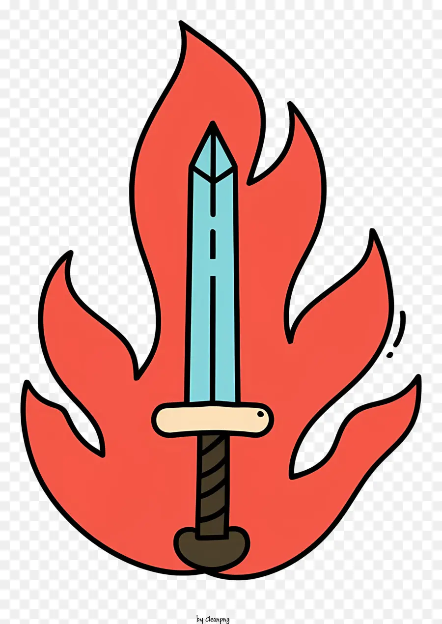 sword fire handle knife blade