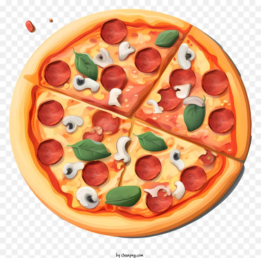 pomodoro - Illustrazione di una fetta per pizza con condimenti