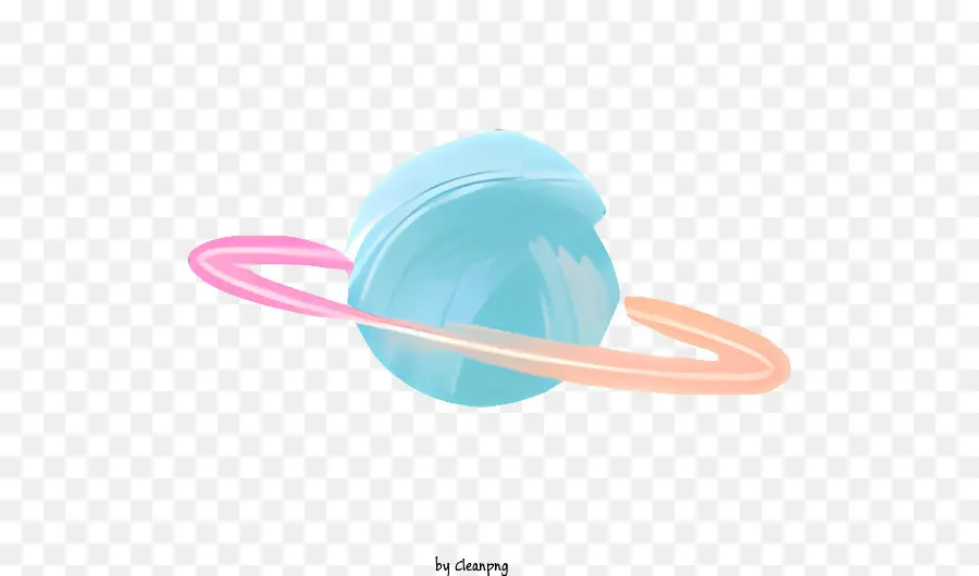 Blue Planet Sumpfer Ring hellrosa Glühmetallic Aussehen Dynamischer Effekt - Blauer Planet mit leuchtend rosa Ring, Metallaussehen