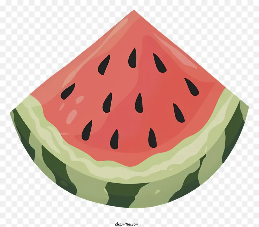 Cartoon Wassermelonenscheibe aus Wassermelonenrot und Weißwassermelon Wassermelonensamen Vektor Wassermelonenbild - Cartoon-Wassermelonenscheibe mit Samen, zweidimensionale Abbildung