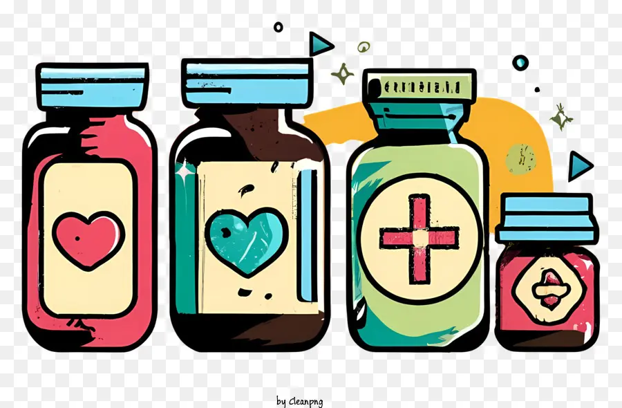 medicine bottle hand-drawn artwork colorful design digital designs realistic appearance
