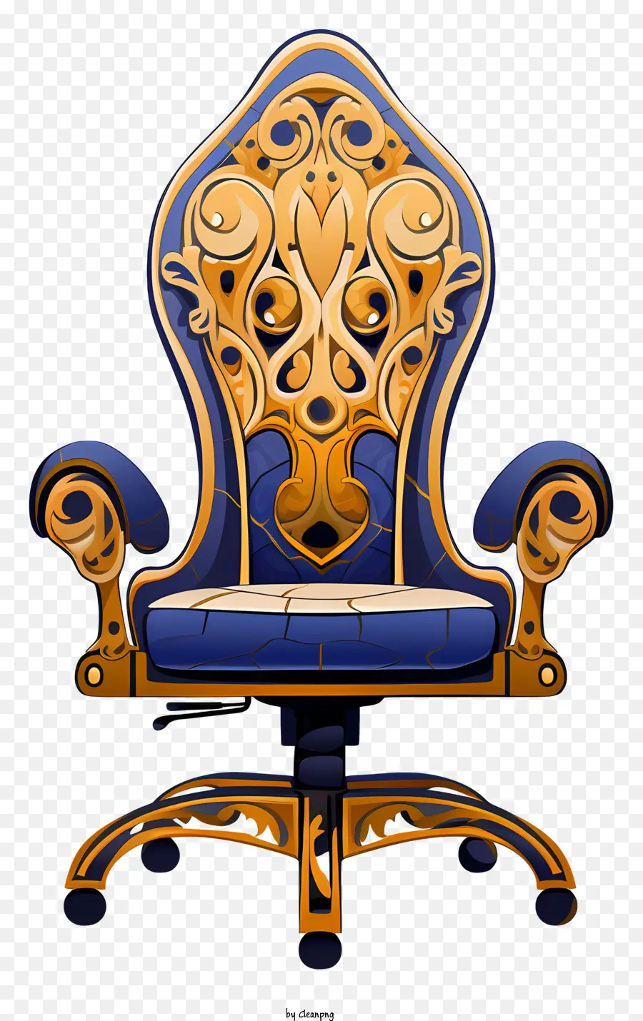 hoa mẫu - Thiết kế ghế màu xanh và vàng sang trọng, trang trí công phu