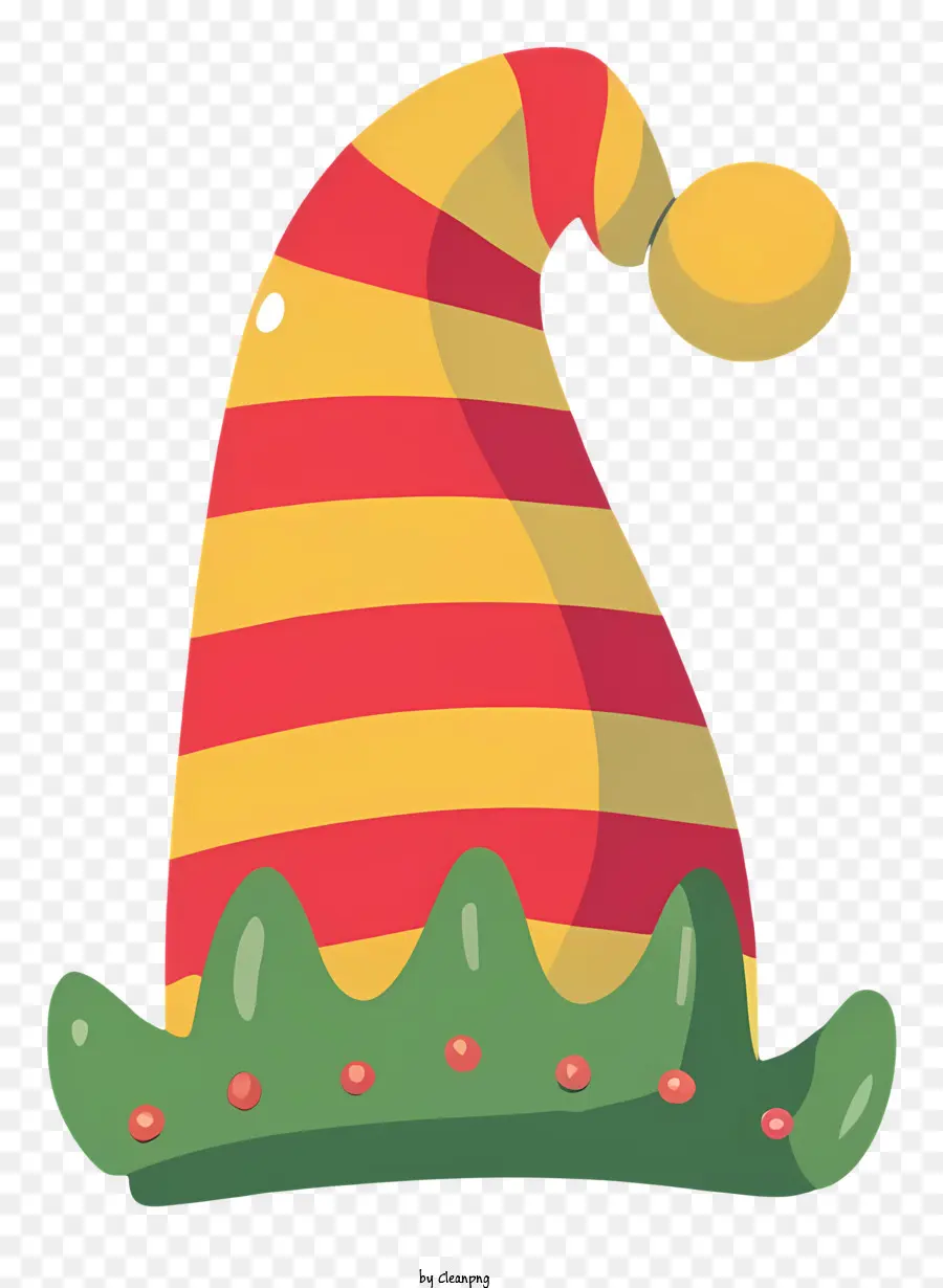 decorazioni di natale - Personaggio dei cartoni animati che indossa un cappello natalizio a strisce festive