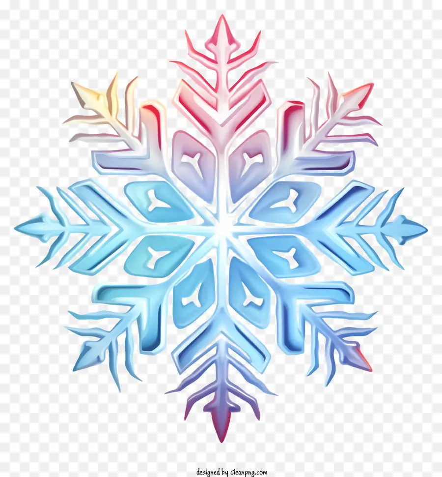 Schneeflocke - Komplizierte Schneeflocke mit farbenfrohen Winterthema