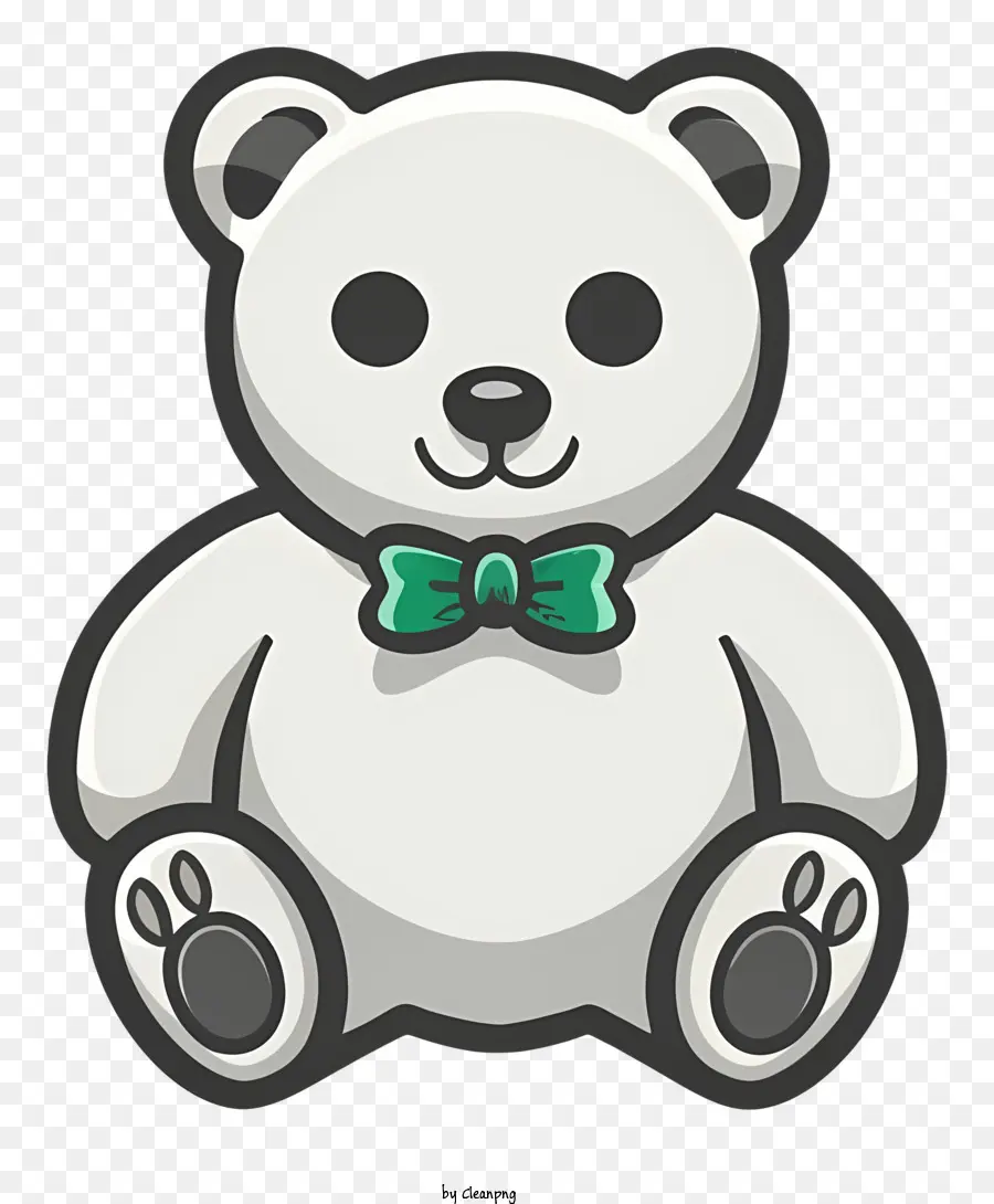 bear white green bow tie eyes closed sitting