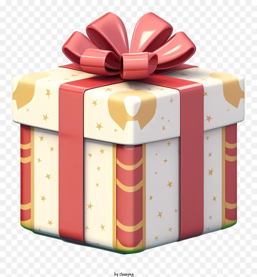 öffnen Sie Geschenk box - Rote Geschenkbox mit rosa Bogen und goldenen Details