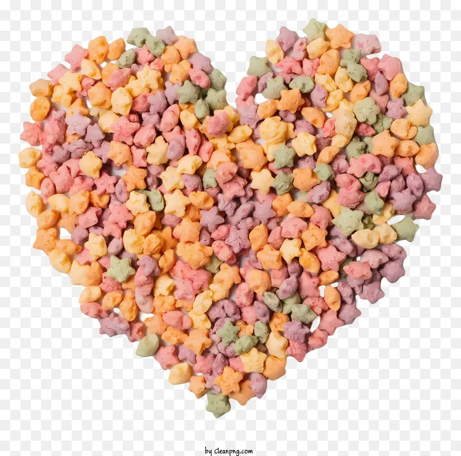 heart-shaped cereal multicolored cereal crunchy cereal cereal shapes star-shaped cereal