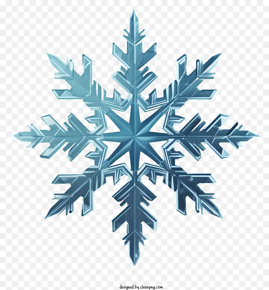 Blaues Schneeflocken -Winter -Symbol gefrorene Atmosphäre eisige Schönheit Natur Metapher - Blaue Schneeflocke symbolisiert den Winter mit gefrorener Schönheit
