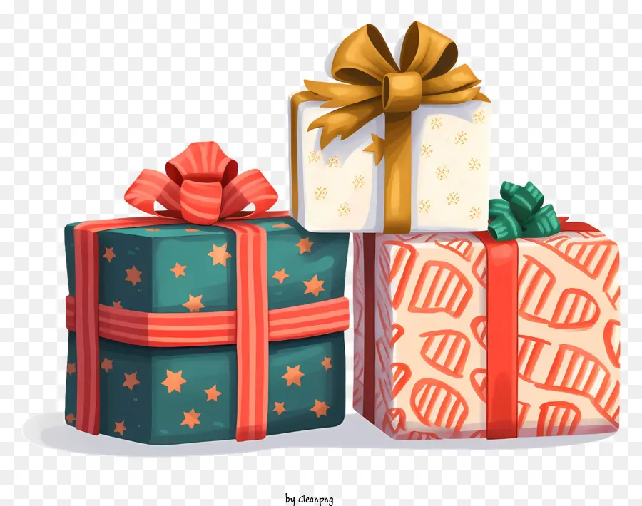 Geschenkboxen wickeln Muster farbenfrohe Bänder festlich fröhlich - Festliche Geschenkboxen mit farbenfrohen Bändern und Mustern