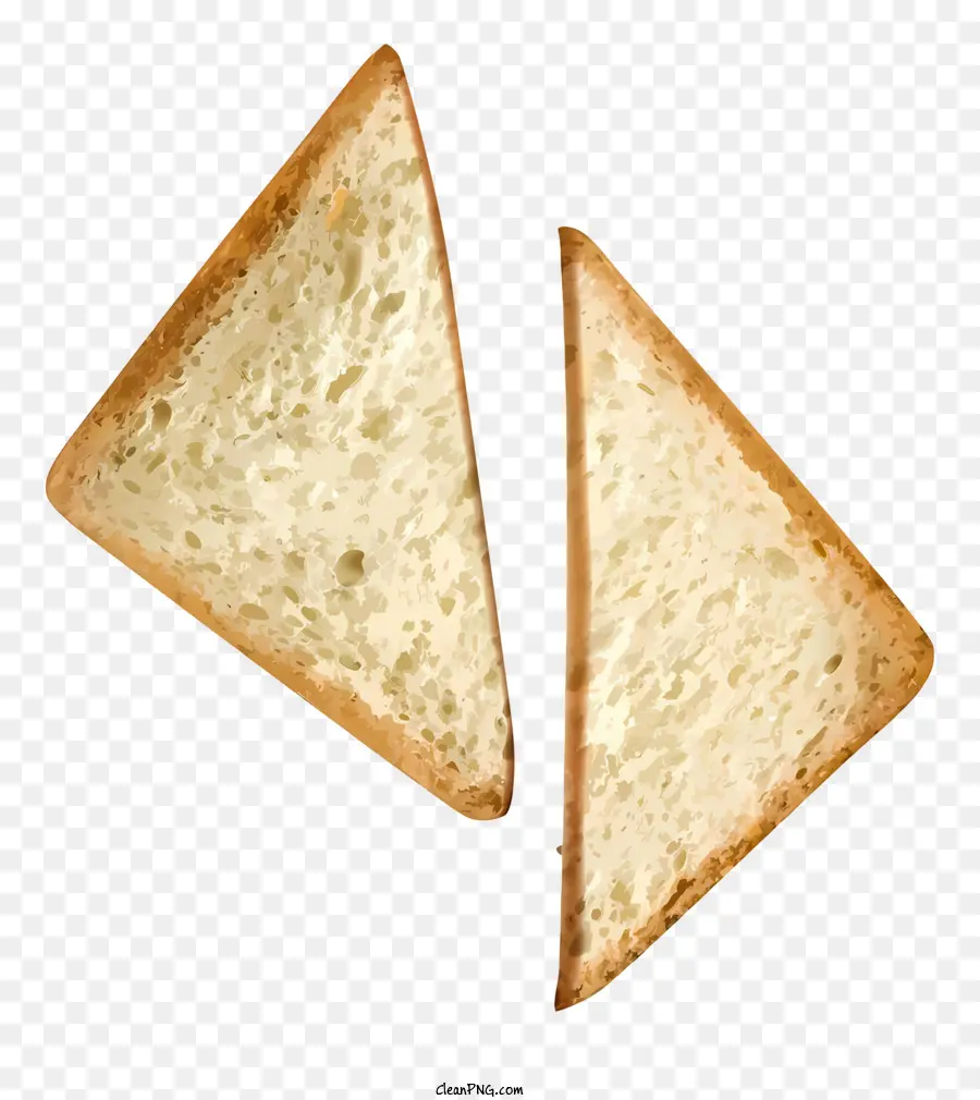Sandwich -Brot -Dreieck -Essen Ausschnitt - Dreieck-Schnittbrotscheiben auf schwarzem Hintergrund