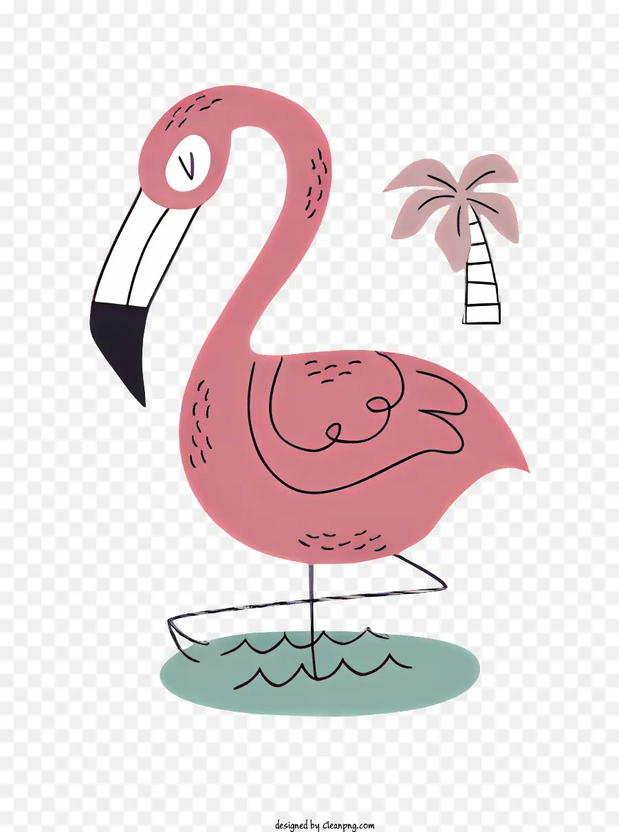 Pink Flamingo - Pink Flamingo steht in Lagune auf Felsen