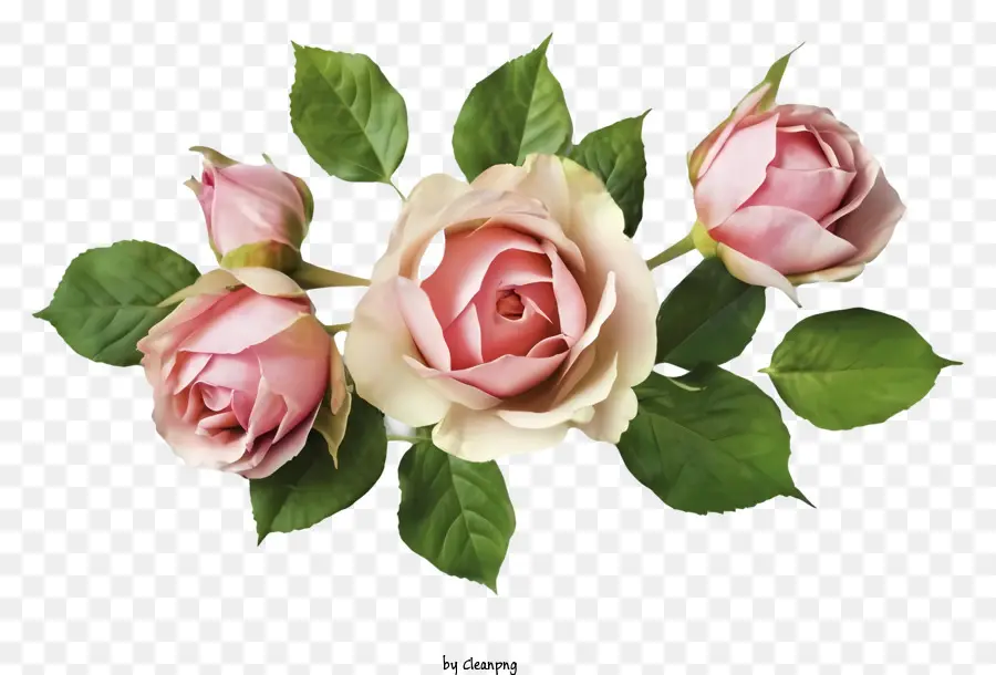 rosa Rosen - Pink Rosenstrauß auf schwarzem Hintergrund, elegant
