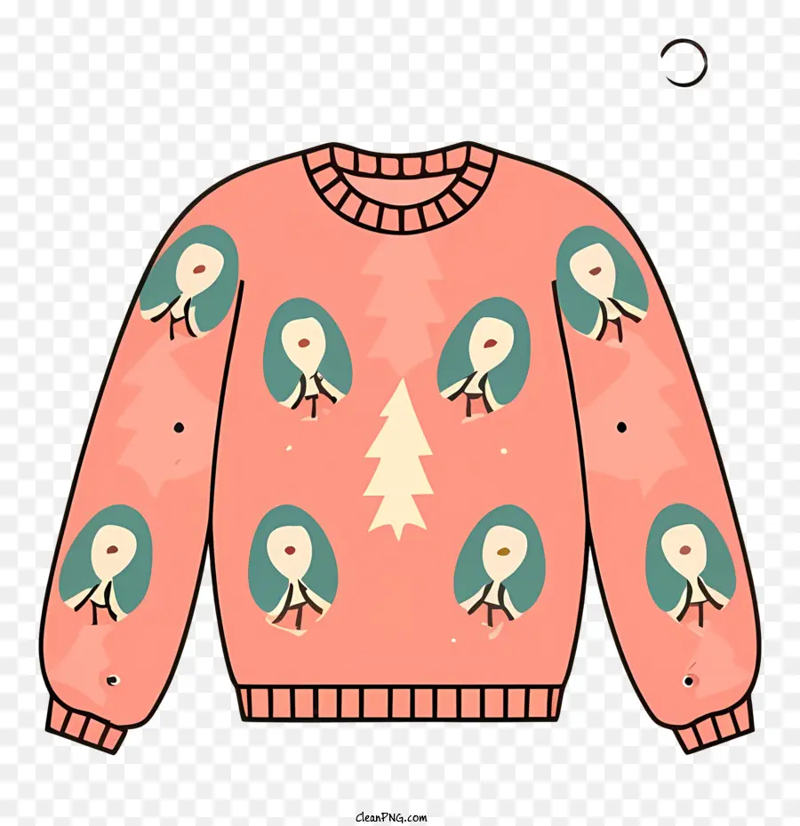 natale maglione - Maglione di Natale oversize rosa con albero e fiocchi di neve