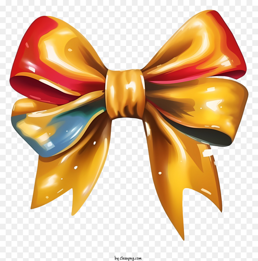 Colorful bow with metallic gold and silver-red ribbon png download -  3372*3276 - Free Transparent Colorful Bow png Download. - CleanPNG / KissPNG